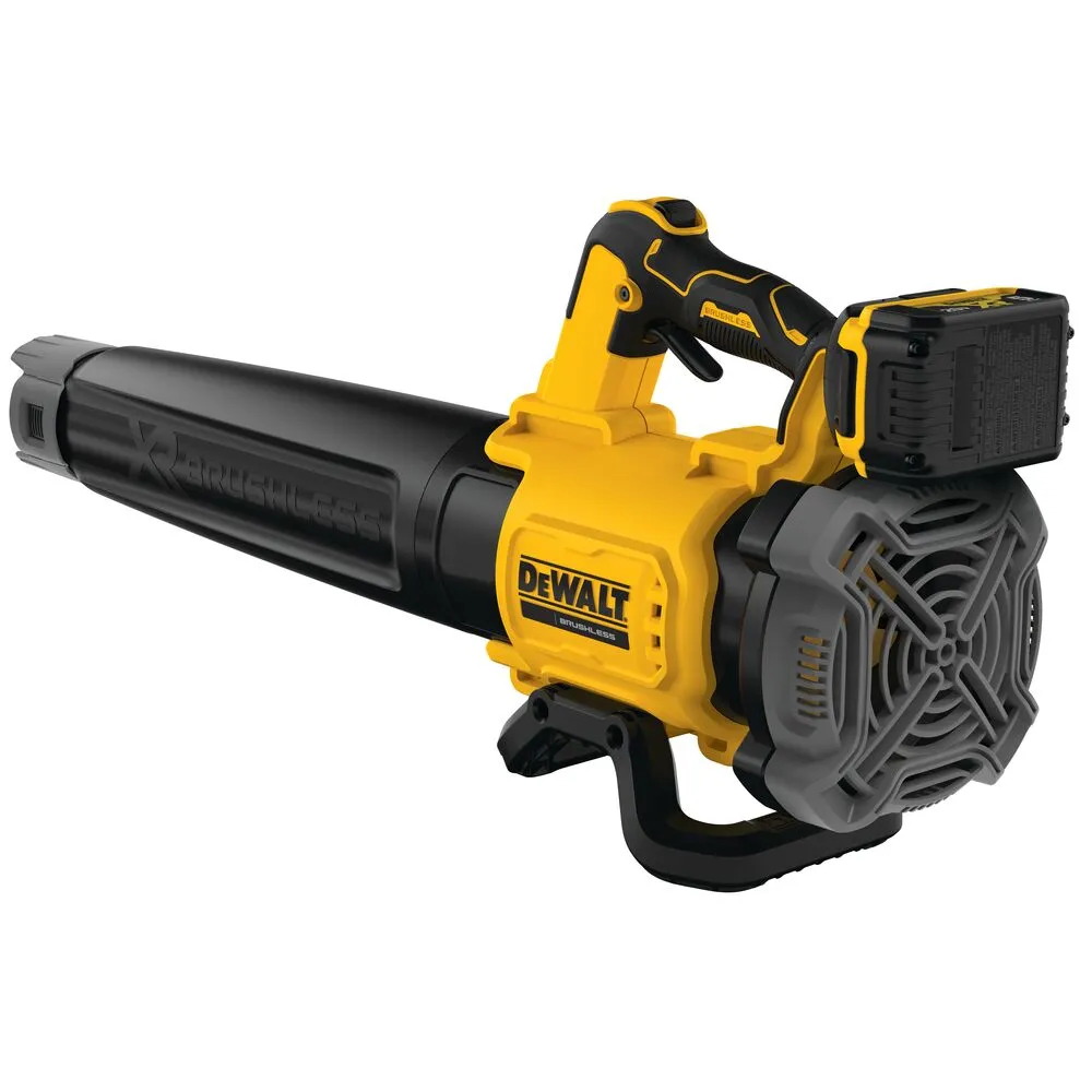 Pildil on näha kollane ja must Dewalt akutoitega lehepuhur DCMBL562P1.