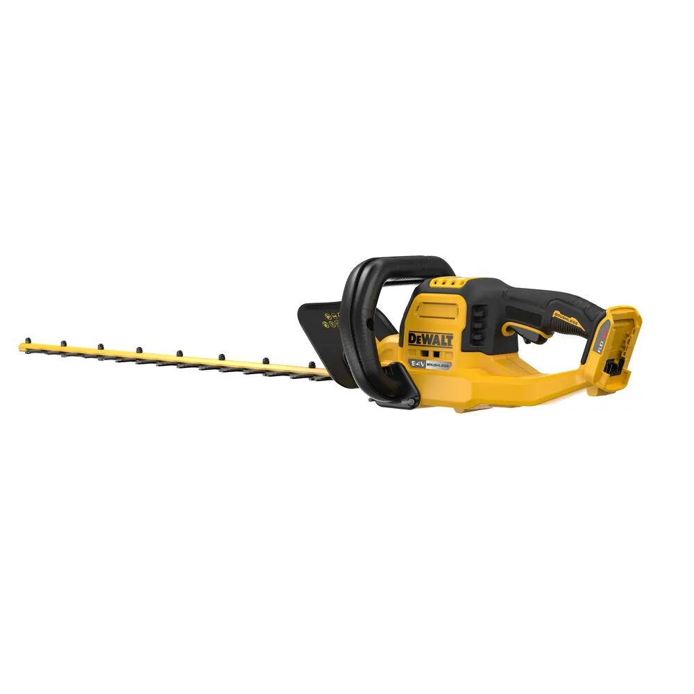 Pildil on näha kollane DeWalt akutoitega hekipügaja.