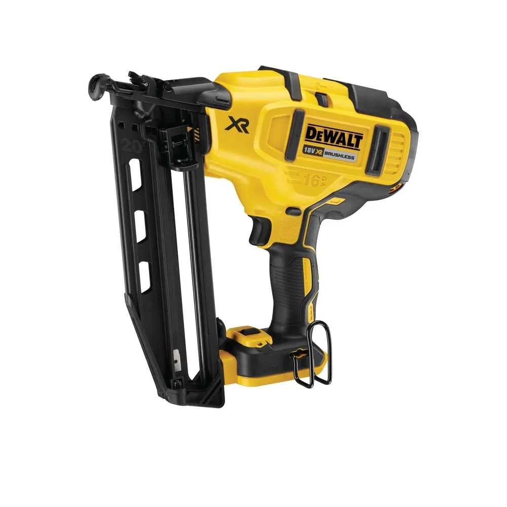 Pildil on näha DeWalt DCN660N akunaelapüstol, millel on kollane ja must värvilahendus.