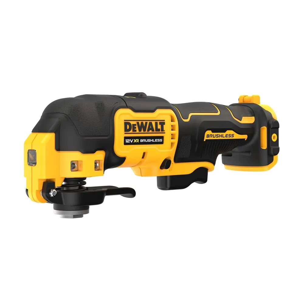 Pildil on DeWalt multitööriist DCS353NT, millel on erekollane ja must värvus ning mille küljel on "DeWalt" logo.