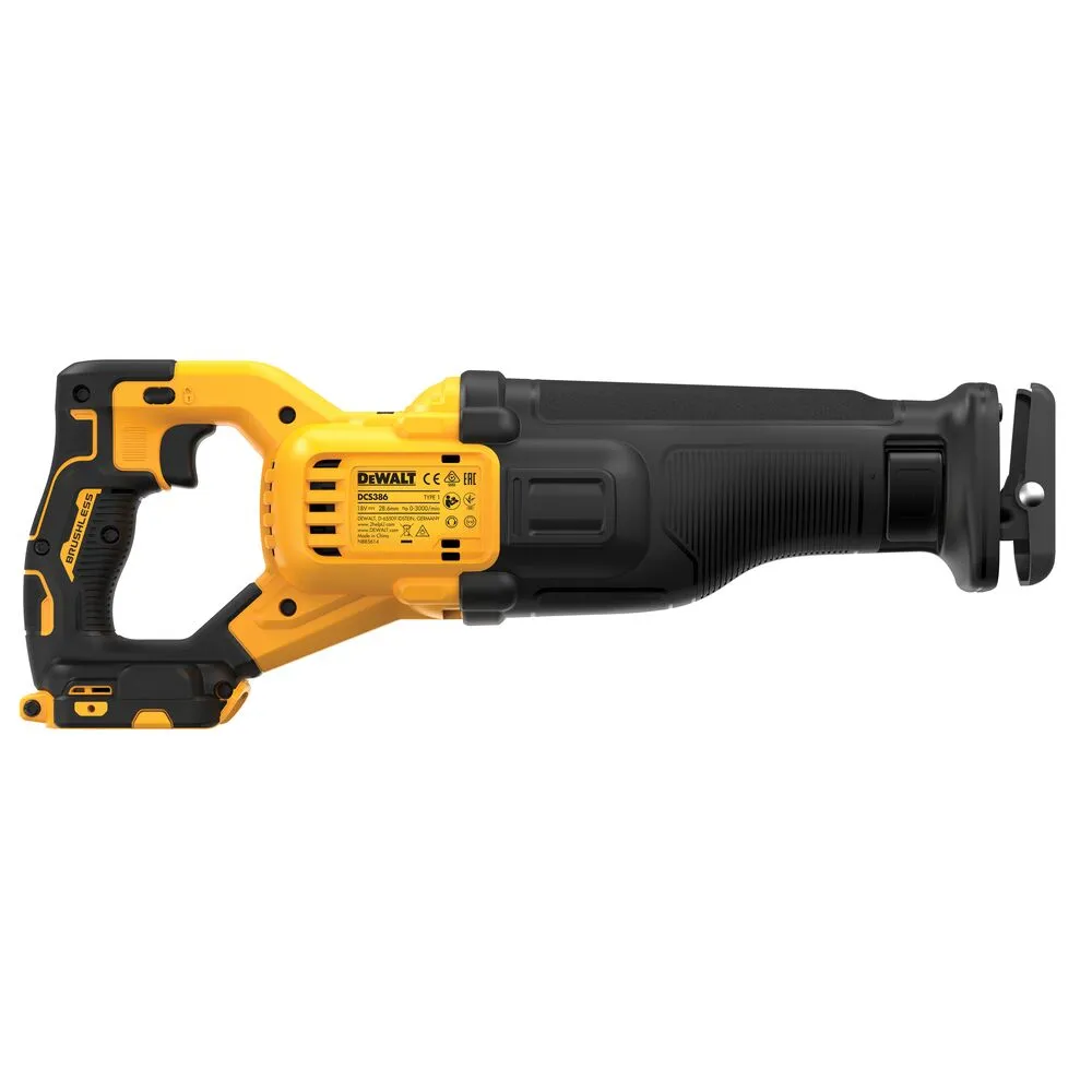 Аккумуляторная сабельная пила DeWalt DCS386NT, без аккумулятора и зарядного устройства