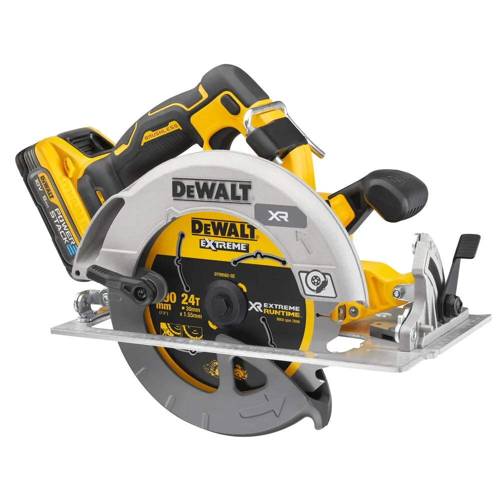 Pildil on näha DeWalt akuketassaag DCS573H2T, millel on kollane ja must korpus ning ketas.