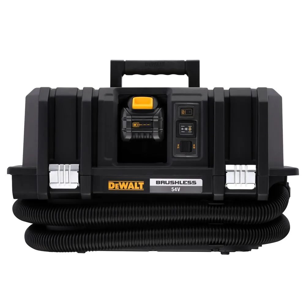 Pildil on näha DeWalt Flexvolt DCV586MT2 akuga vee- ja tolmuimeja koos voolikuga.