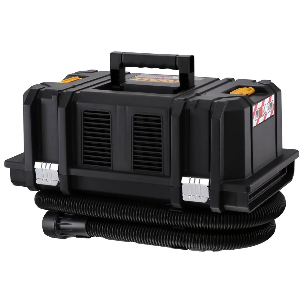 Pildil on näha DeWalt akuga vee- ja tolmuimeja Flexvolt DCV586MT2 koos sinna paigaldatud akuga ja erinevate juhtnuppudega.