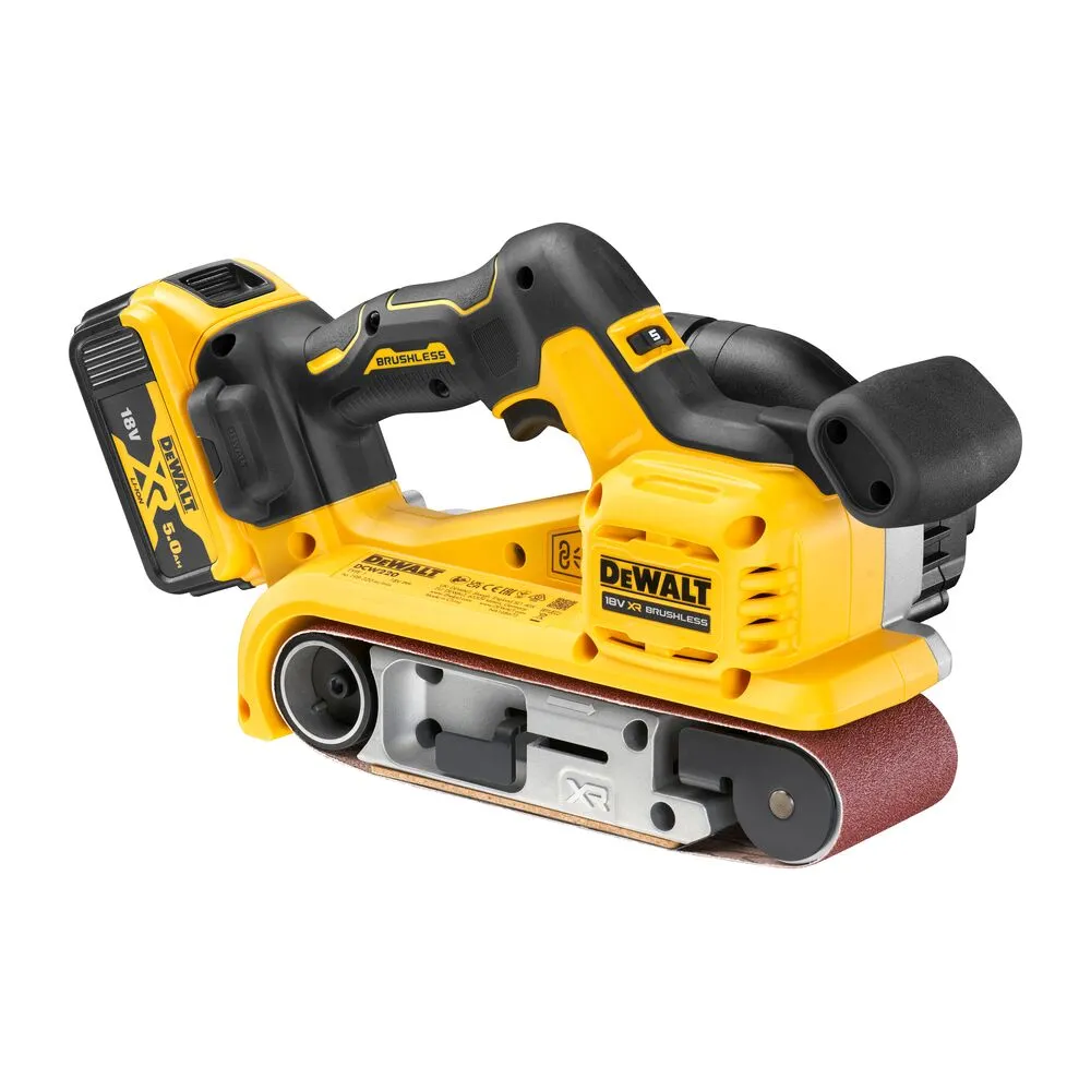 Pildil on kujutatud kollast ja musta värvi DeWalt akulintlihvija DCW220P2.