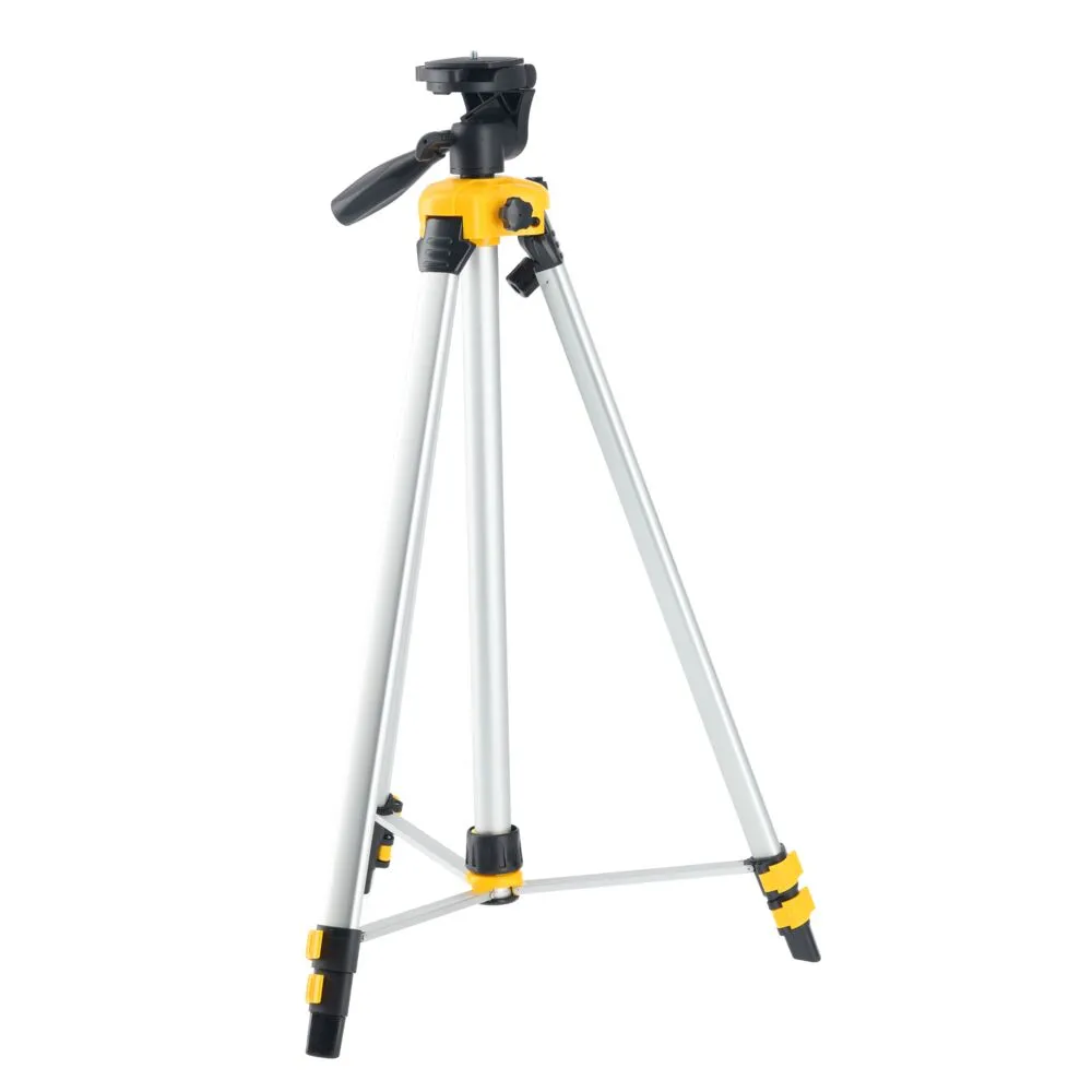 Pildil on näha DeWalt ministatiiv DE0881T 0,75-1,84 m, millel on kolm teleskoopjalga ja reguleeritav peatiib.