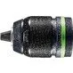 Pildil on Festool võtmeta kiirkinnituspadrun KC 13-1/2-MMFP, millel on must metallist korpus, roheline rõngas ja padruni ots.