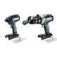 Pildil on Festool akutööriistade komplekt, mis sisaldab löökkruvikeerajat ja puurvasarat.