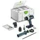Pildil on Festool akulööktrell-kruvikeeraja QUADRIVE TPC 18/4 I-Basic-Set, mis sisaldab tööriista, erinevaid otsikuid...