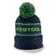Pildil on tumesinine Festool tutimüts, millel on roheline tutimüts ja roheline kiri "FESTOOL".