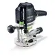 Pildil on Festool ülafrees OF 1400 EBQ-Plus-Box, mida näidatakse valgel taustal erinevate nurkade alt.