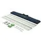 Pildil on Festool FS 1400/2-KP-Set juhtsiini komplekt, mis sisaldab juhtsiine, kinnitusvahendeid ja kandekotti.