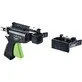 Pildil on Festool kiirklamber FS-RAPID/R, mis koosneb püstolikujulisest kinnitusmehhanismist ja eraldi kinnitusosast.
