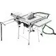 Pildil on Festool lauasaag TKS 80 EBS ST 840-Set, mis on varustatud saeketta, pikenduste ja tolmuimeja voolikuga.