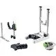 Pildil on Festool tarvikukomplekt OSC-AH/TA/AV-Set, mis sisaldab erinevaid osi, nagu alus, kinnitused ja adapterid, mis...