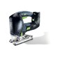 Pildil on Festool PSBC 500 EB-Basic Set akutikksaag, millel on must ja roheline korpus ning mis näeb välja nagu oleks...