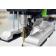 Pildil on näha Festool akutikksaag PSC 500 EB-Basic Set, millel on detailne vaade selle lõiketallale ja terale.