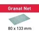 Pildil on Festool võrgustruktuuriga lihvpaber Granat Net, mille mõõtmed on 80 x 133 mm.