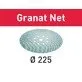 Pildil on Festool võrgustruktuuriga lihvketas Granat Net STF D225 GR NET, millel on ümmargune kuju, augud ja läbimõõt 225 mm.