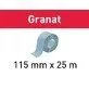 Pildil on Festool lihvpaberi rull Granat mõõtmetega 115 mm x 25 m.