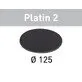 Pildil on Festool lihvketas Platin 2 STF D125/0, mis on ümmargune ja musta värvi.