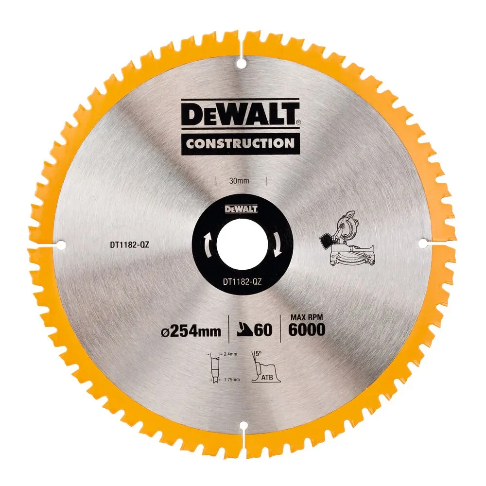 DeWalt Construction Saw Blade 254 x 30 mm 60Z