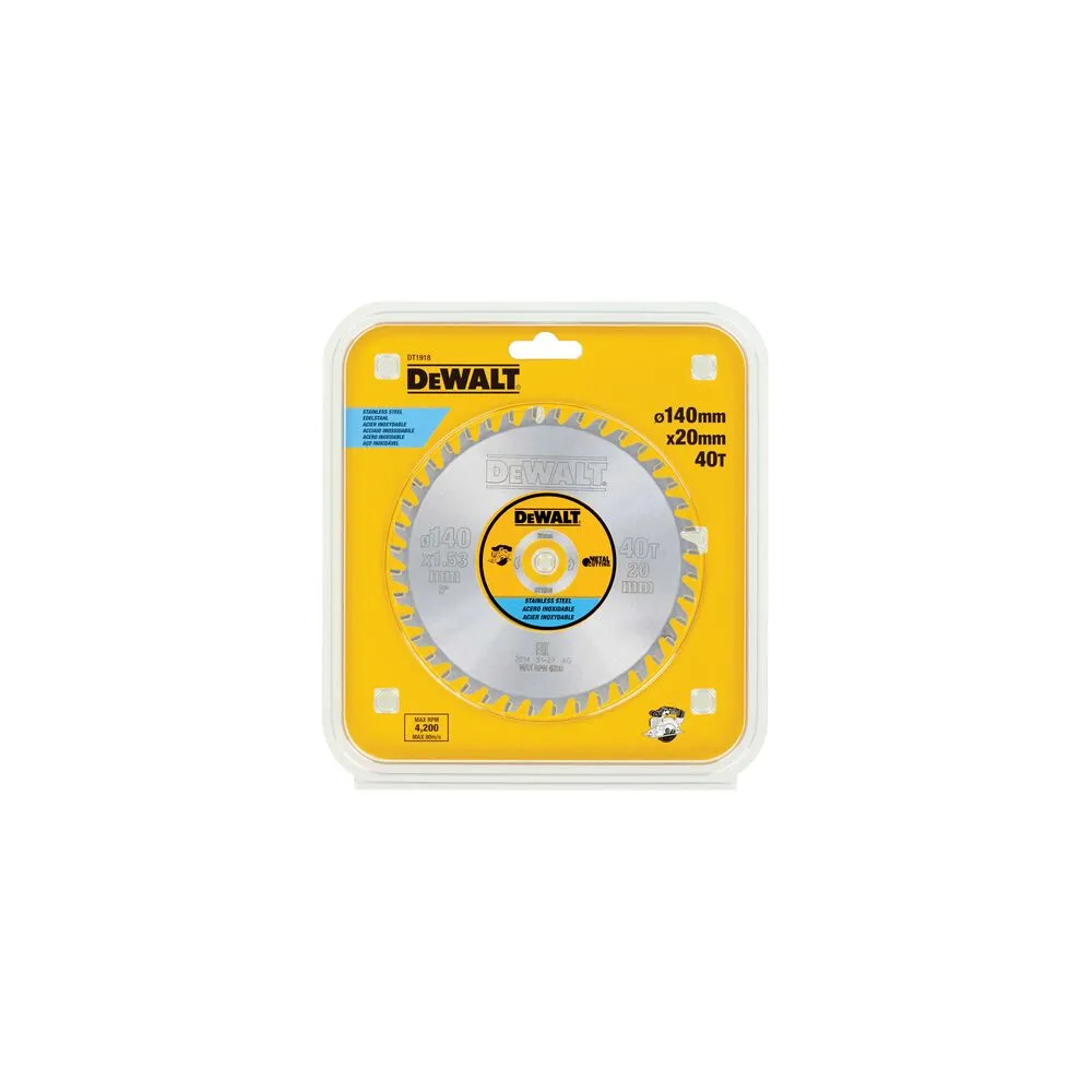 DeWalt пильный диск для нержавеющей стали 140 x 20 мм 40T