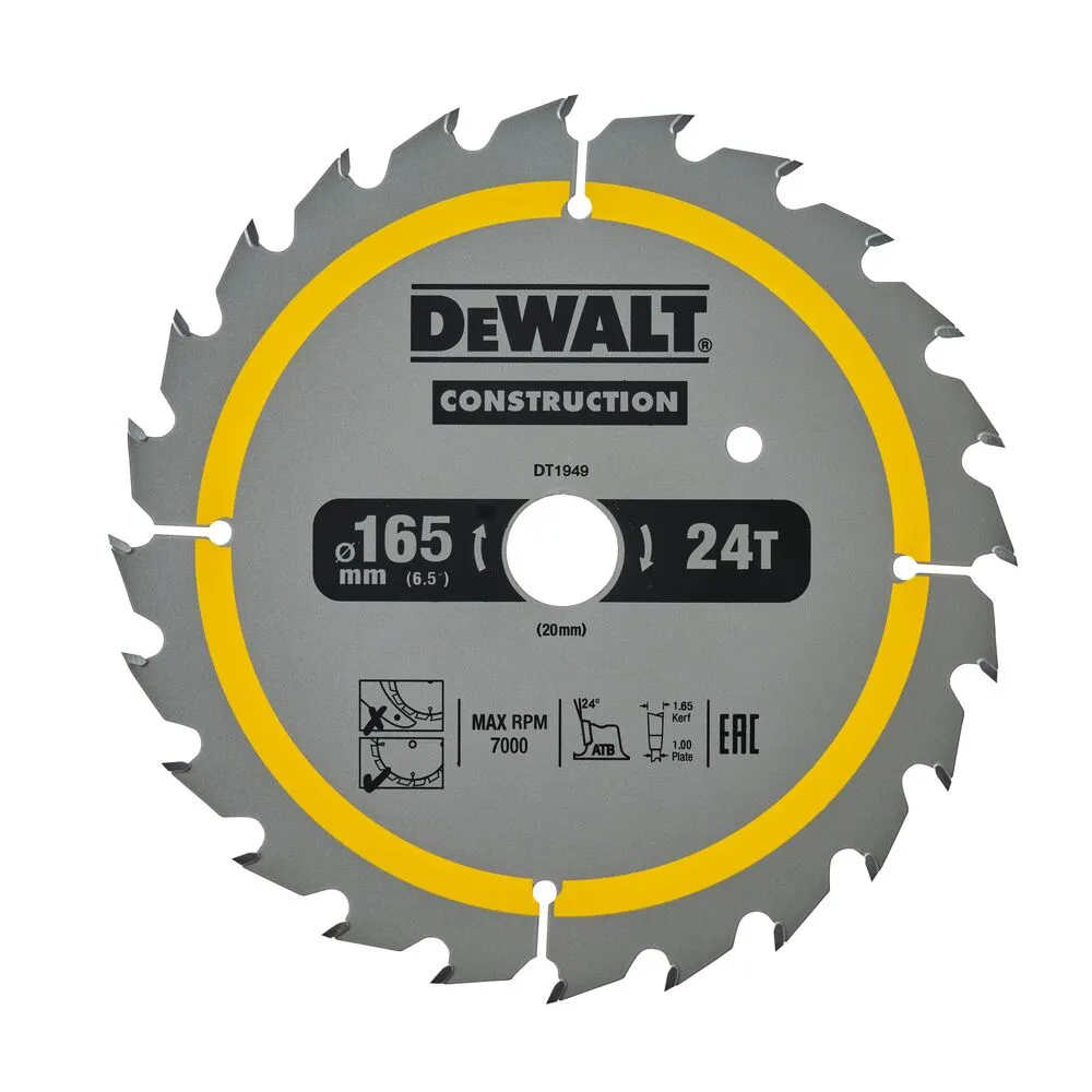 Пильный диск DeWalt DT1949 165 x 20 мм 24z