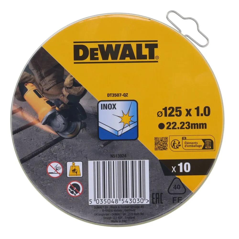 Отрезной круг DeWalt DT3507 125 x 1,0 мм 10 шт