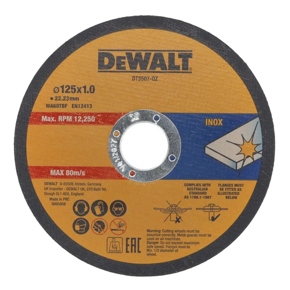 Отрезной круг DeWalt DT3507 125 x 1,0 мм 10 шт