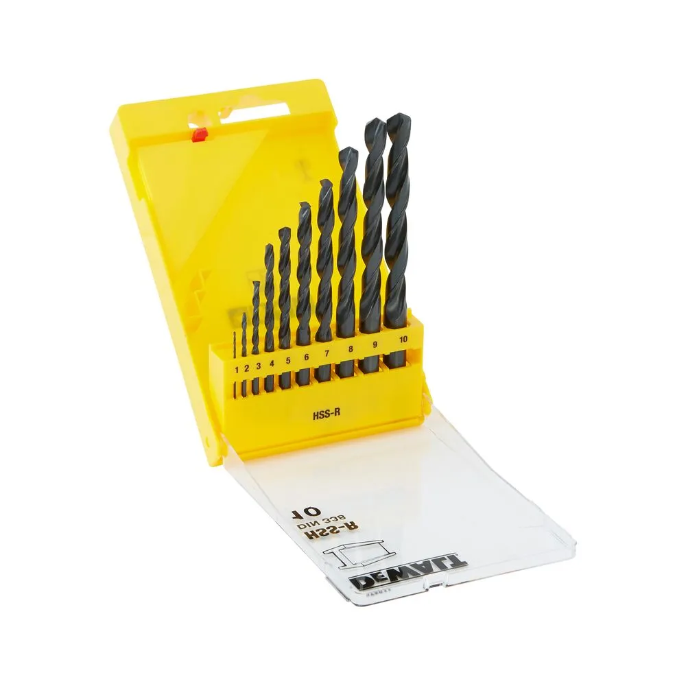 DeWalt HSS-R 1-10 mm Metal Drill Bit Set, 10-Piece