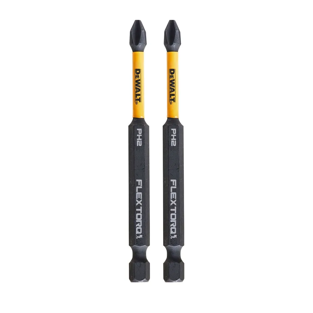 Pildil on kaks DeWalt PH2 löökotsakut, millel on FlexTorq tehnoloogia.