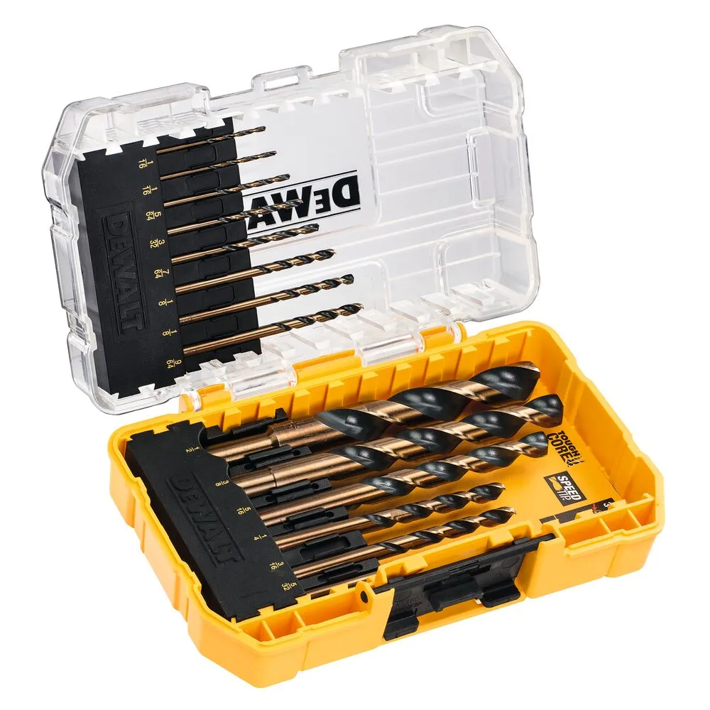 DeWalt Metal Drill Bit Set HSS-G BLACK & GOLD 1-8 mm, 14-piece