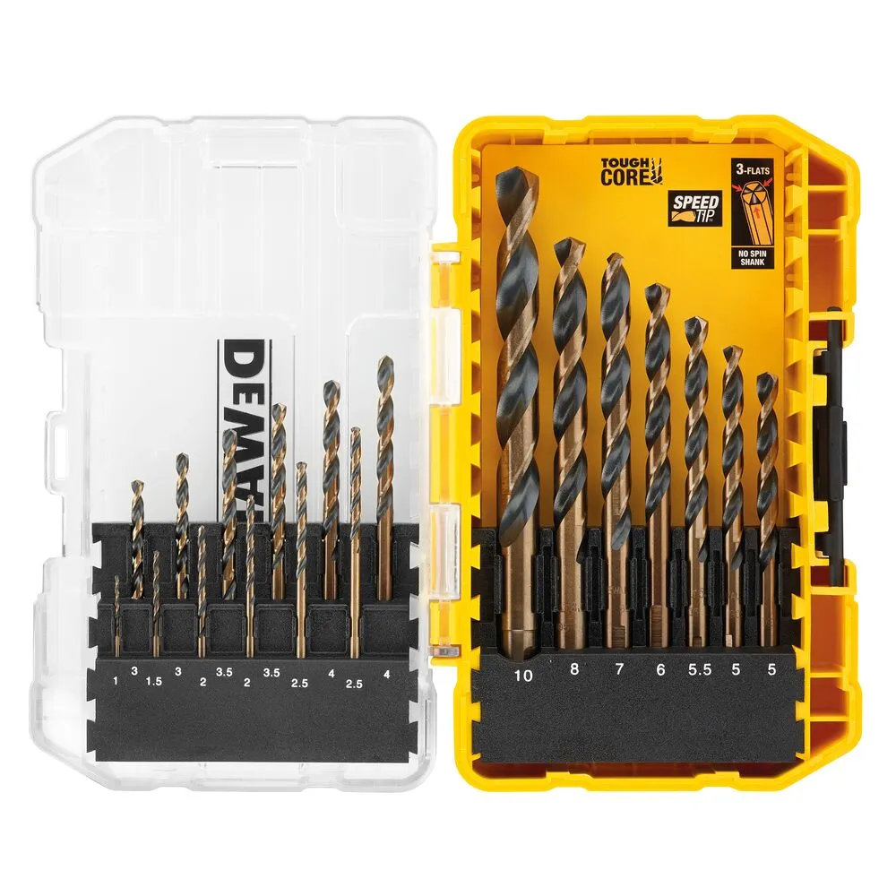 Pildil on DeWalt metallipuuride komplekt, millel on HSS-G BLACK & GOLD puurid suurustes 1-10 mm.