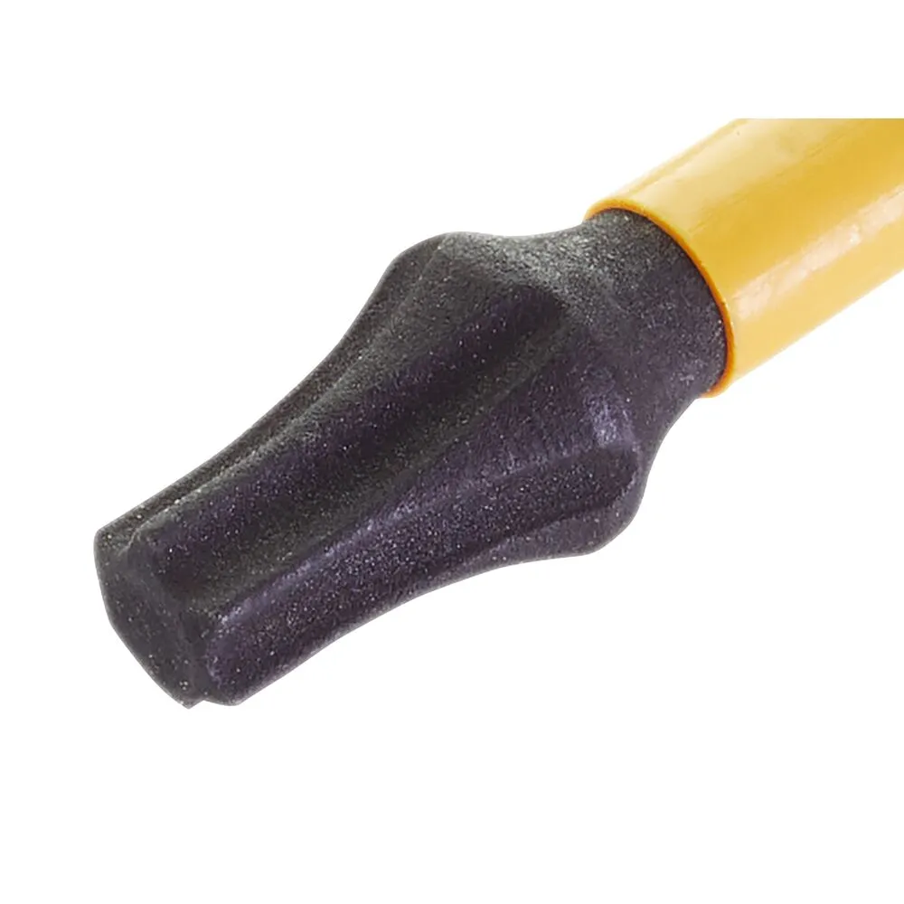 Pildil on näha DeWalt FLEXTORQ löökotsakute komplekti DT70738T üks osa, mis on musta käepidemega kollane otsak.