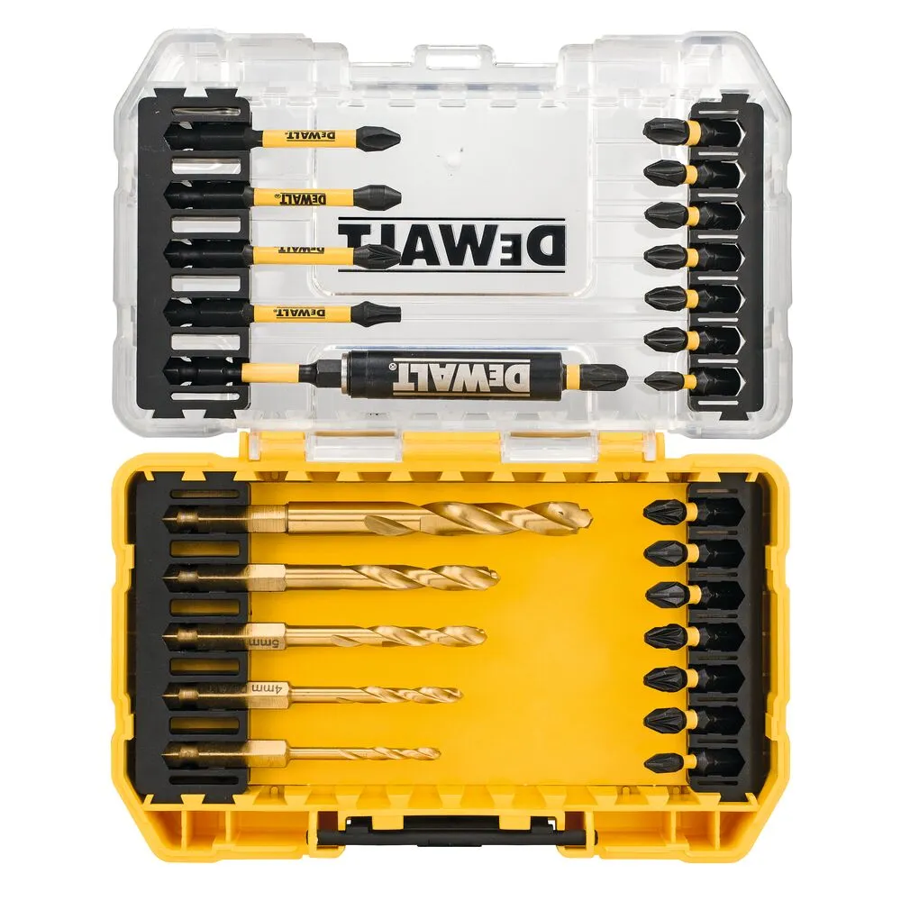DeWalt 25-daļu FLEXTORQ komplekts urbjmašīnai.