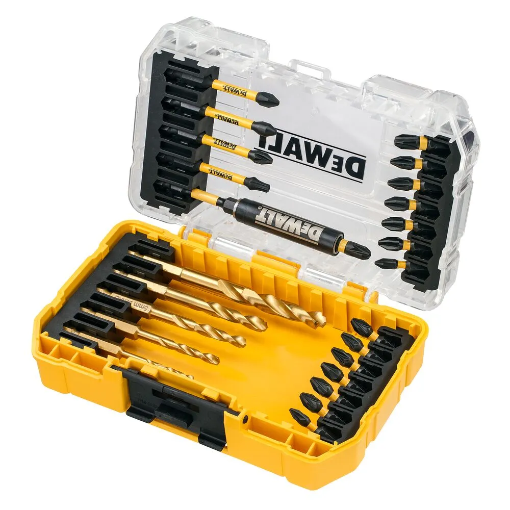 DeWalt 25-daļu FLEXTORQ komplekts urbjmašīnai.