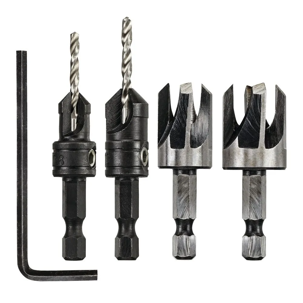 DeWalt 4-piece dowel cutting and countersink set