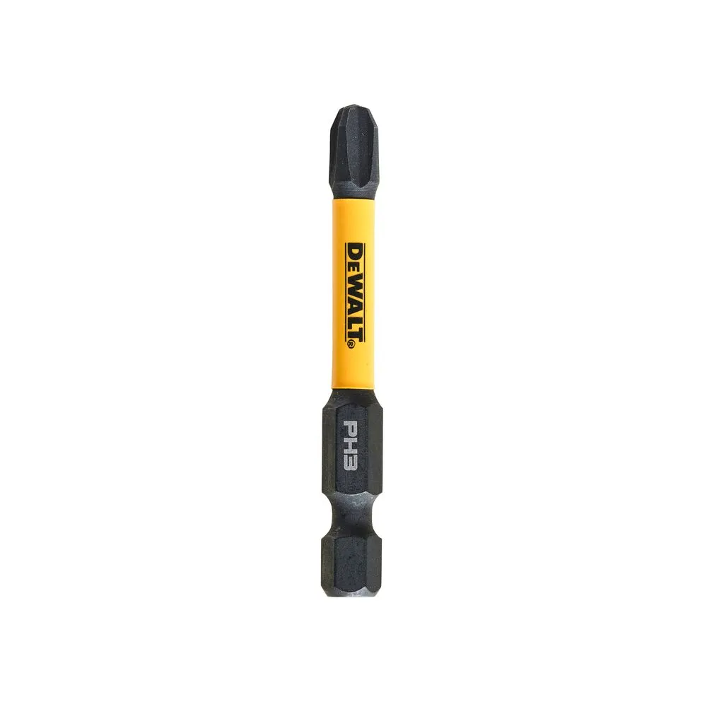 Pildil on näha musta värvi DeWalt löökotsak, mille keskel on kollane riba tootja logoga.
