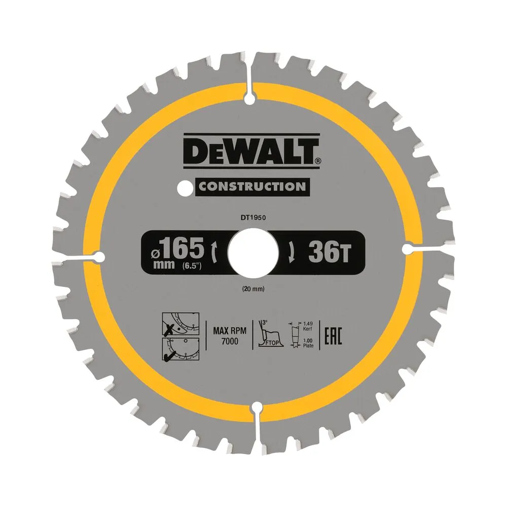 DeWalt saw blades DT1950 CSB 165 X 20 mm 24T 36T, 2 pcs
