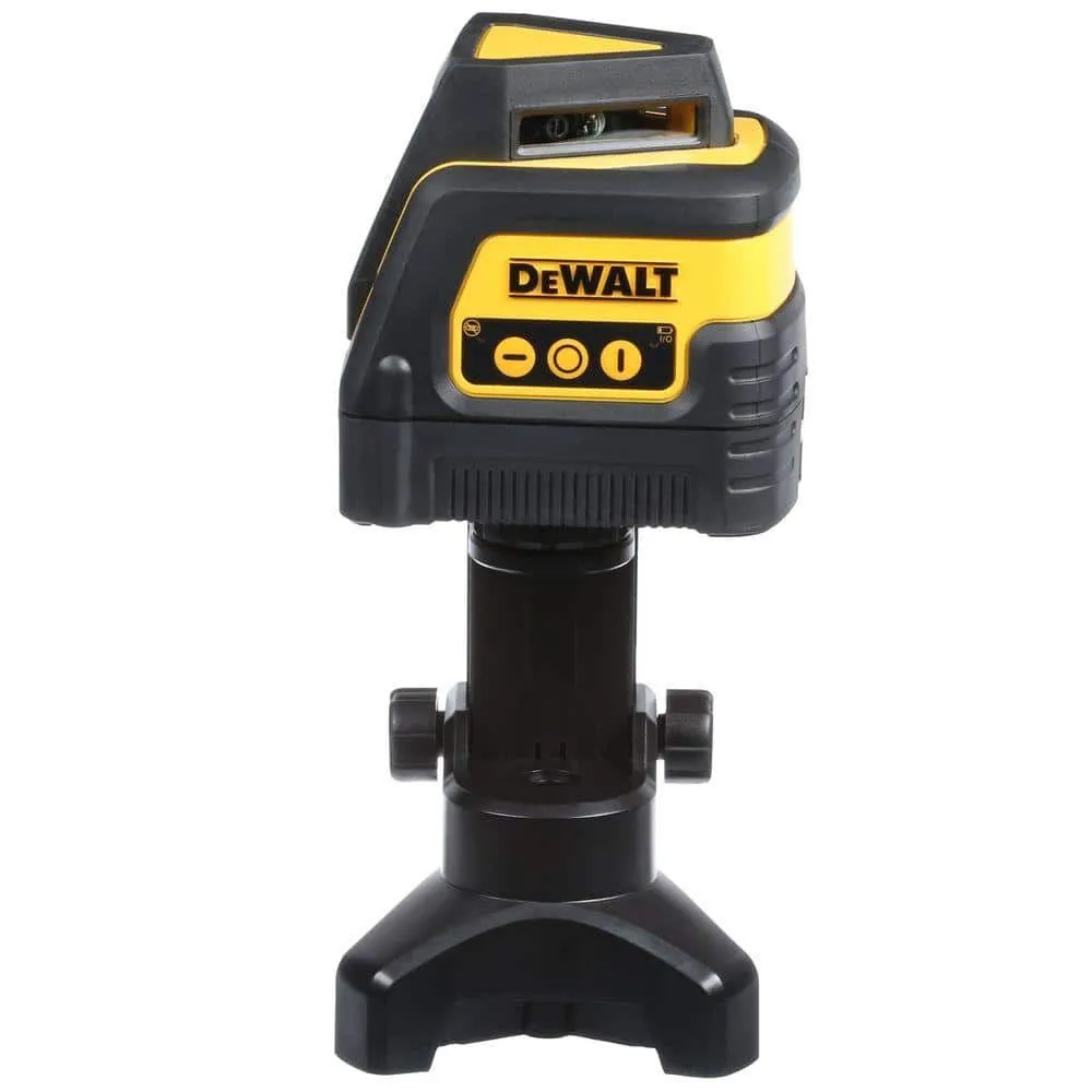 Pildil on näha DeWalt lasernivelliir DW0811 mustal statiivil.