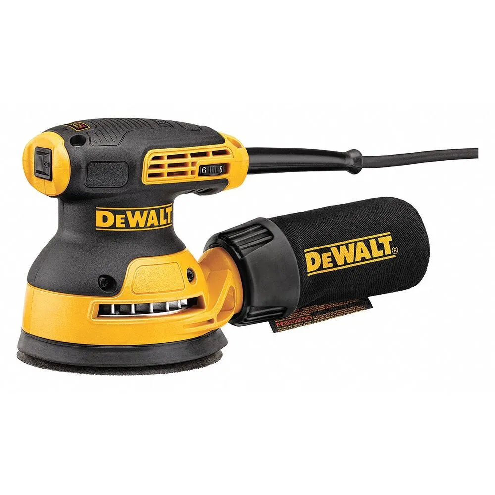 Pildil on näha DeWalt DWE6423 ekstsentriklihvija koos tolmukotiga.