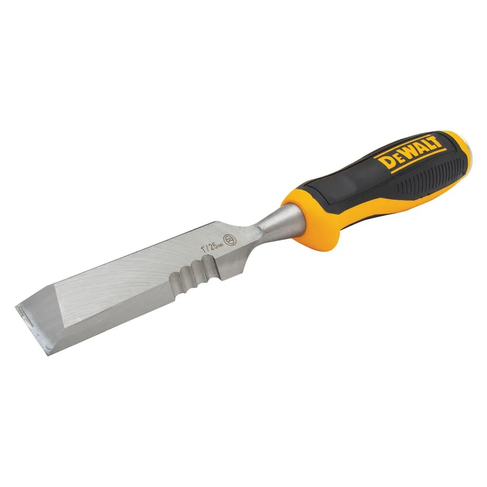 Pildil on näha DeWalt 25 mm peitel, millel on ergonoomiline ja libisemiskindel käepide.