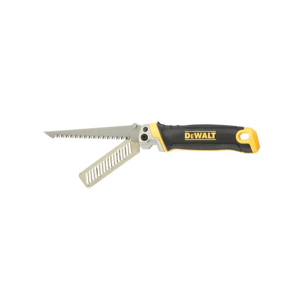 Pildil on näha DeWalt kipsisaag, millel on terav saetera ja ergonoomiline käepide.