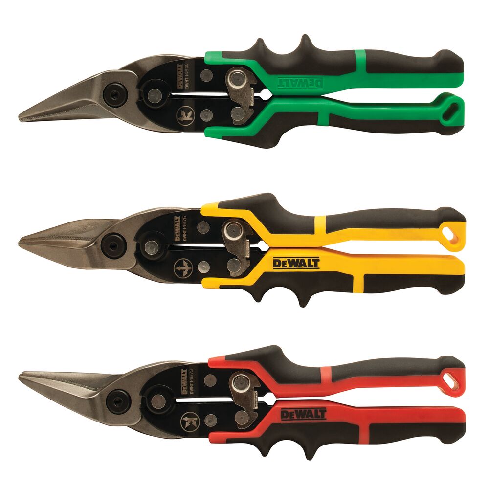 Комплект ножниц по металлу DeWalt, 3 предмета