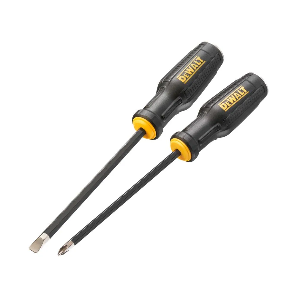 Pildil on näha DeWalt lammutuskruvikeerajate komplekt DWHT65100-0, mis koosneb kahest erinevast kruvikeerajast.