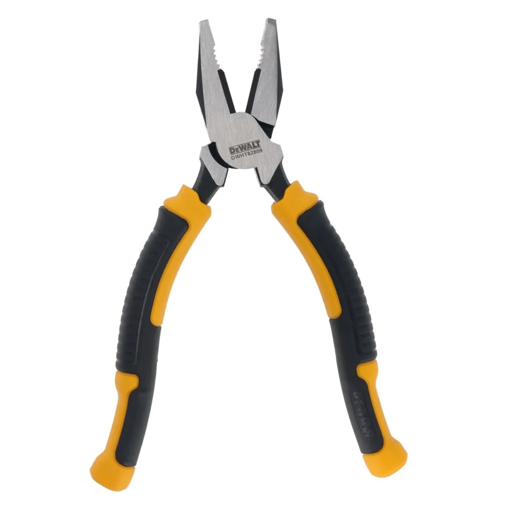 Pildil on valge taustal Dewalt kombineeritud näpitsad, mis on avatud asendis.