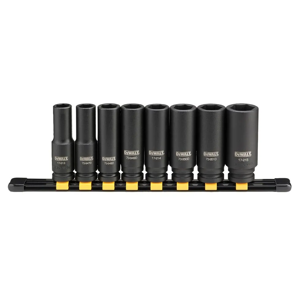 DeWalt long impact socket set 1/2", 17-24 mm