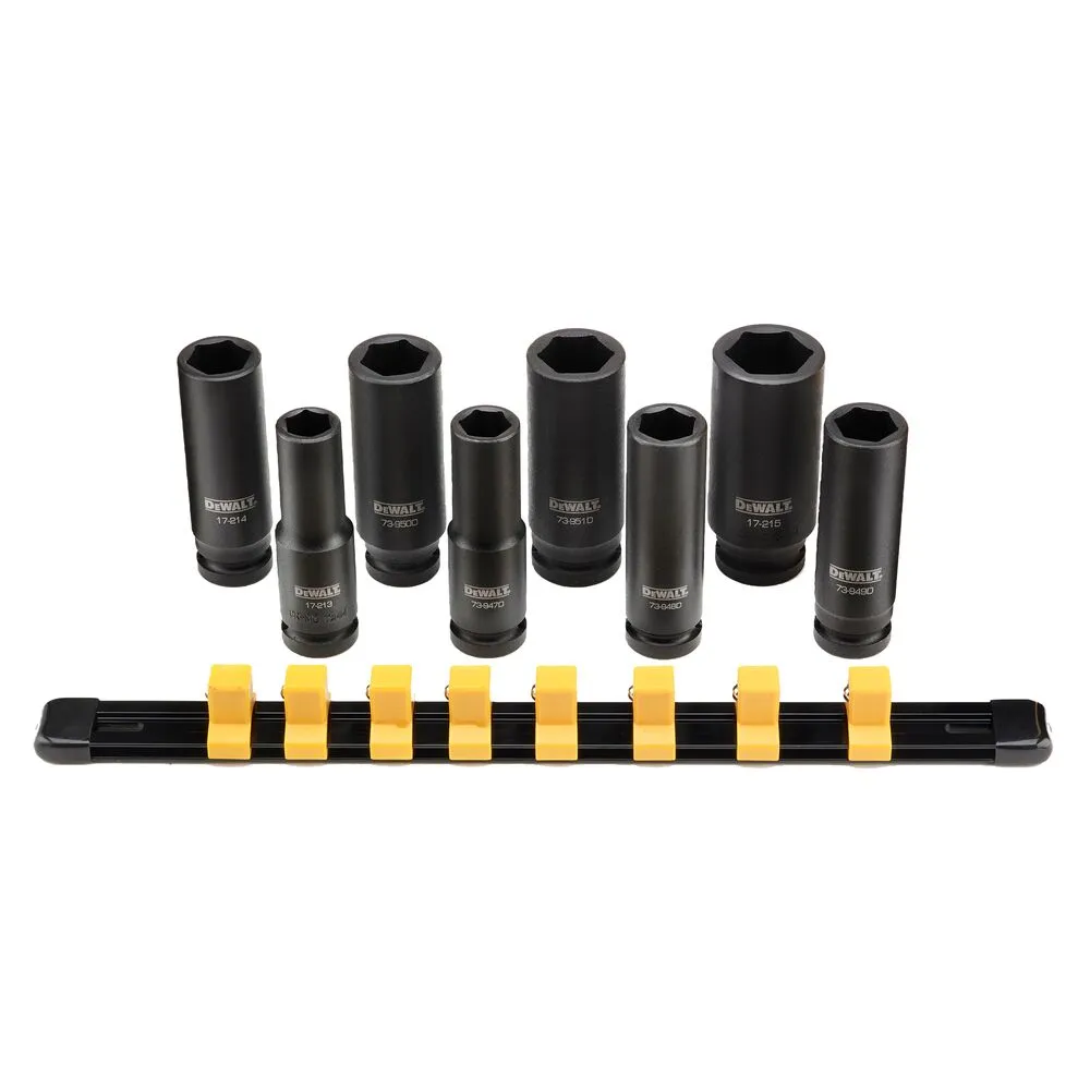 DeWalt long impact socket set 1/2", 17-24 mm