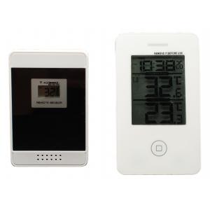 Digitaalne sise-välis juhtmevaba termomeeter kella ja MIN-MAX näiduga valge